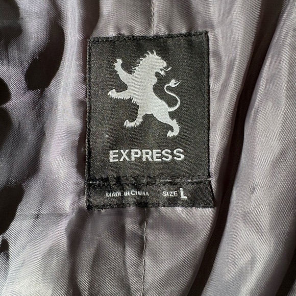 Men’s Express Black Coat Jacket Size Large - Picture 2 of 10